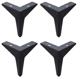 Hyever Heavy Duty Metal Furniture Legs Black Replacement Sofa Legs Triangle Legs Couch Chair Ottoman Furniture Feet 5.2 Inch Tall Set of 4