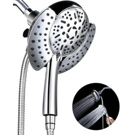 GRICH Dual Shower Head with Handheld: 2 IN 1 High Pressure Handheld Shower Head & Rainfall Shower Head, 9 Spray Modes/Settings Detachable Shower Head with Hose, cUPC and CEC Certification Approved