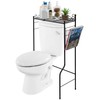 MyGift Black Metal Over The Toilet Standing Shelf with Vintage