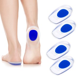 ACWOO Heel Spur Insoles, 2 Pairs of Heel Pads, Heel Protection for Shoes, Soft Gel Insoles Inserts, Heel Spurs for Men and Women, Orthopaedic Heel Cushions for Heel and Achilles Tendon (S)