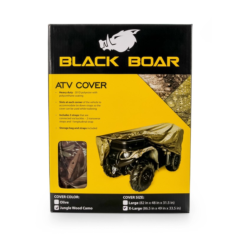 Black Boar ATV Cover - Features Waterproof Polyurethane Coating for