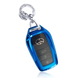 MKMC Smart Key Case, TPU Material, Compatible with Toyota Cars, New Prius, Alphard, Vellfire Crown Harrier, Custom Parts for Women, blue, (crystal blue)