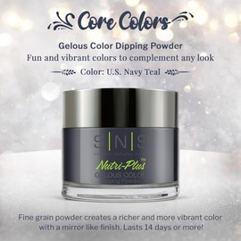 SNS Nail Dip Powder, Gelous Color Dipping Powder - Patriot Navy (Blue/Navy) - Long-Lasting Dip Nail Color Lasts 14 Days - Low-Odor & No UV Lamp Required - 1.5oz
