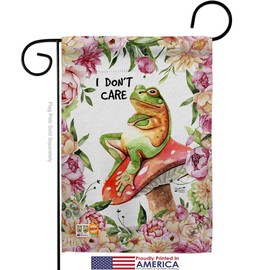 Dont Care Toad Garden Flag Set Mailbox Hanger Animals Critter Bee Ladybug Animal Pet Nature Creature Small Decorative Gift Yard House Banner Made In USA 13 X 18.5