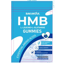 BAKAKOUL HMB and L-Leucine Gummies, HMB and Leucine Supplement Supports Muscle Fast Workout Support, HMB and Leucine Amino Acid for Men & Women, Sugar Free, Non-GMO, 600 Counts
