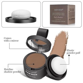Ansatzpuder für Männer und Frauen, Haarverdichtungs Ansatzpuder, Schnell Abdeckender Wurzel-Concealer mit Haarkreide zum Auffüllen von Dünnem Haare(10# Rötlich braun)