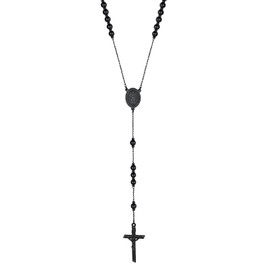 Supcare Prayer Beads for Men Women Rosary Catholic Necklace with Glass Beads Virgin Mary Medal Jesus Cross Necklace Pendant Stainless Steel Rosary Crucifix Religious Fashion Jewellery for Birthday,