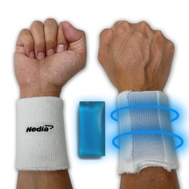 Nedia Cooling Wristbands Cotton Sweatband for Men and Women, Ice Gel Pack Inserts Keeps You Cool in Hot Weather Play, Sweat Absorbing Athletic Terry Cloth, for Tennis, Basketball, Running, More