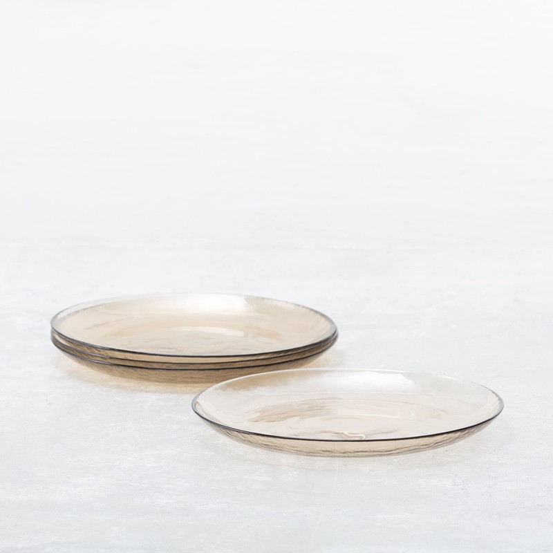 Los Cabos Glass Dinnerware and Drinkware Collection Ginger Root 10.5