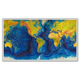World Ocean Floor Map - measures 24 inches x 42 inches (610 mm x 1067 mm)