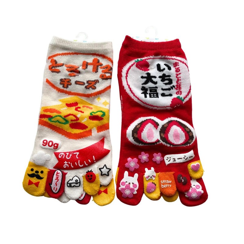[Mode Select] Women's 5 Toe Socks, Characters, 2 Pairs Set,