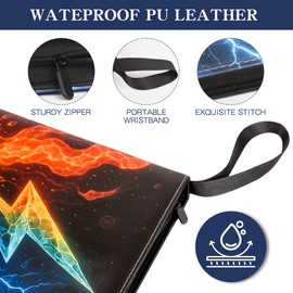 Trading Card Binder Album with Sleeves, Double Sided Pocket Collection Holder Case for Collectible Albums Card Folder for MTG, TCG, Sports Cards (Lightning Bolt, 9 Pockets)