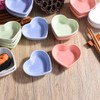 Pink Love Heart Shaped Ceramic Sauce Dish Set of 6,