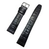 NewLife 20mm Black Leather Watchband | Square Crocodile Alligator Grain,