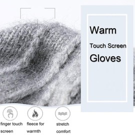 sanvpwsan 2 Pairs Women Winter Touch Screen Gloves, Thermal Knitted Gloves for Women, Elastic Warm Touchscreen Smartphone Gloves for Cycling Working Driving Running Outdoor Activities