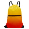 HOLYLUCK Drawstring Backpack Bag Sport Gym Sackpack, Gradient Orange and