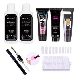 Veraly Kit  Polygel 30ml + Cepillo Y Espatula + Tips+ Slip Solución