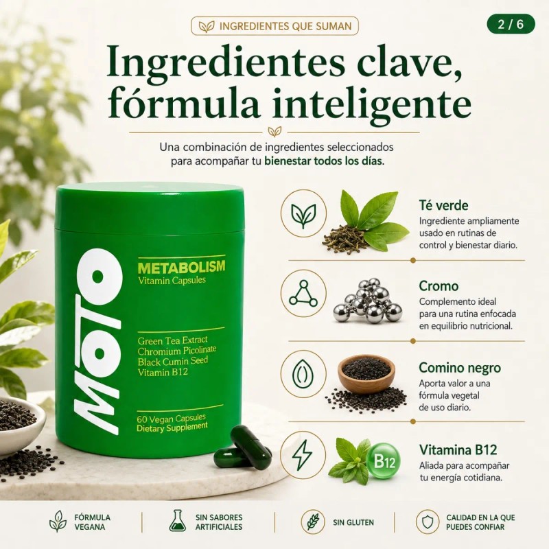 Complemento Con Té Verde, Comino Negro Y Cromo Diario