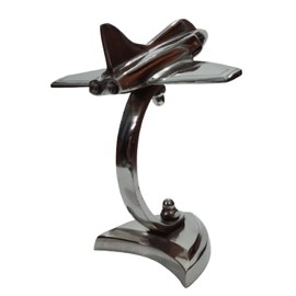 Ornate International Brass Antique Jet Plane On Stand, Table Top Decorative Showpiece for Home Decor & Office Table with Silver, Glossy and Shiny Finish (Small) (Silver)
