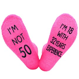 50th Birthday Gifts for Her Mom Wife 50th Birthday Socks for Women Cousin Sister 50 Th Birthday Gift for Besties Best Friend 50 Year Old Birthday Gifts for Aunt Niece 50th Birthday Present Pink Sock