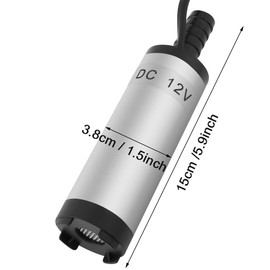 Diámetro 3,8 cm Inoxidable DC12V Bomba de Transferencia de Agua de Combustible Diésel Sumergible Extractor de Sifón Eléctrico para Coche Moto