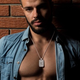 Zillaly initial letter Pendant Necklace Men Women boy Capital silver letter diamond A-Z stainless steel Chain box 22inch (Silver-K)