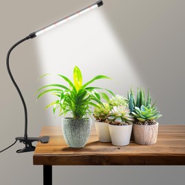 SUNPIN Grow Lights for Indoor Plants Growing, 6500K White LED Grow Light Lamp, 9 Dimmable Settings, Plant Growth Lamp for Indoor Plants with White Spectrum, Adjustable Gooseneck, 3/9/12H Timer