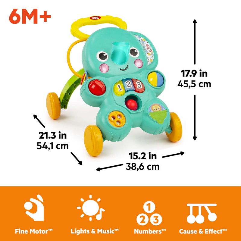 Bright Starts Stroll 'n Roll 2-in-1-Ball Push Walker – Includes