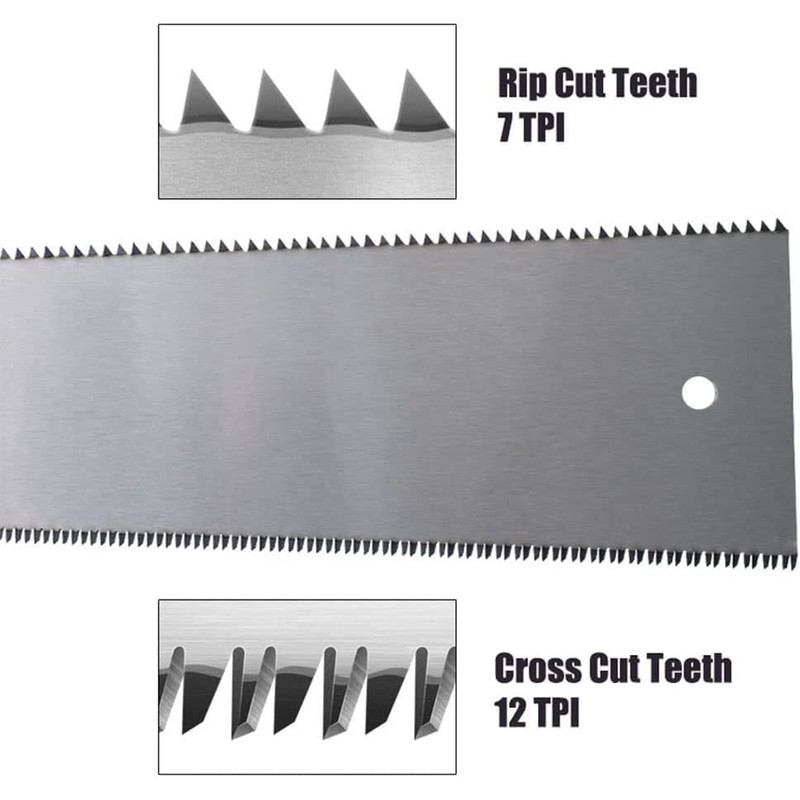 Woodworking Hand Saw, 12.5 Inch Flexible Double Edge TPI 7/12