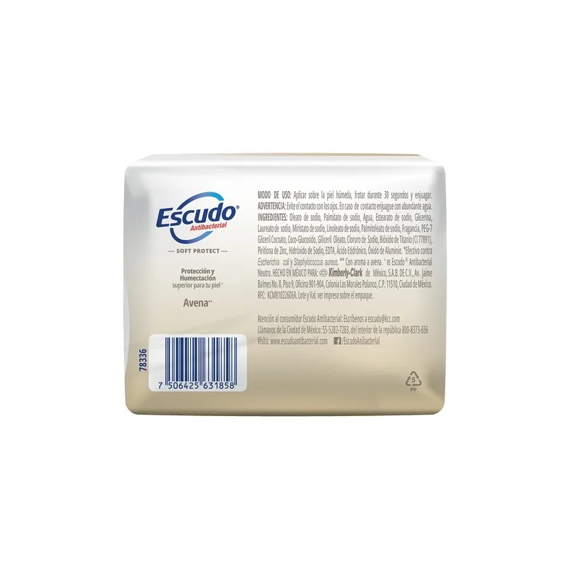 Jabones en Barra Escudo Soft Protect Avena 150gr 4 Piezas
