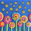 150PCS Tiny Bees Craft, 3 Size Self-Adhesive Embellishments Painted Small