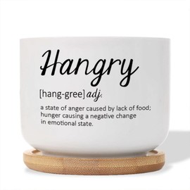 DecStic Hangry Definition Ceramic Planters Bible Verse Planters for Outdoor Plants with Drainage Holes and Saucers Pot for Succulents Cactus Garden Windowsill