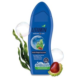 Litamin Blue Dream Bubble Bath 750 ml - with Seaweed & Chestnut Essence - Moisturising Bath Foam for Relaxing Wellness Moments