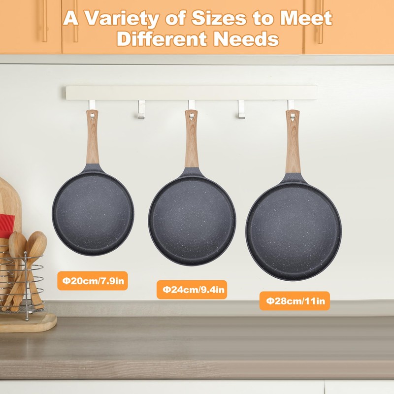 MEKOTRIN Crepe Pan 20 cm, Non-Stick Pan, Omlette Pancake Pan,