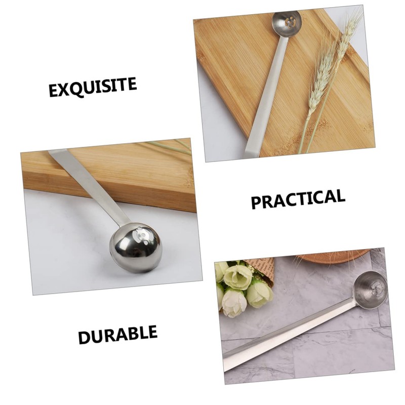 Mikinona 2pcs Stainless Steel Olive Spoon Slotted Cherry Strainer Serving