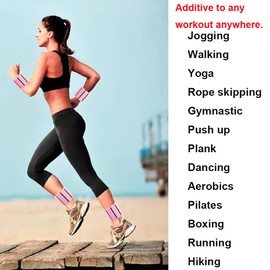 Adjustable Wearable Wrist & Ankle Weight, 2pcs (1lb / 2lb Each) Weight-Bearing Wristband Bangles Bracelet for Women Men Home Gym Office Fitness such as Yoga, Pilates, Running, Hiking, boxing, Aerobics