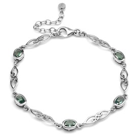 Silvershake Created Color Change Alexandrite 925 Sterling Silver Celtic Knot 7.25 to 8.75 Inch Adjustable Bracelet