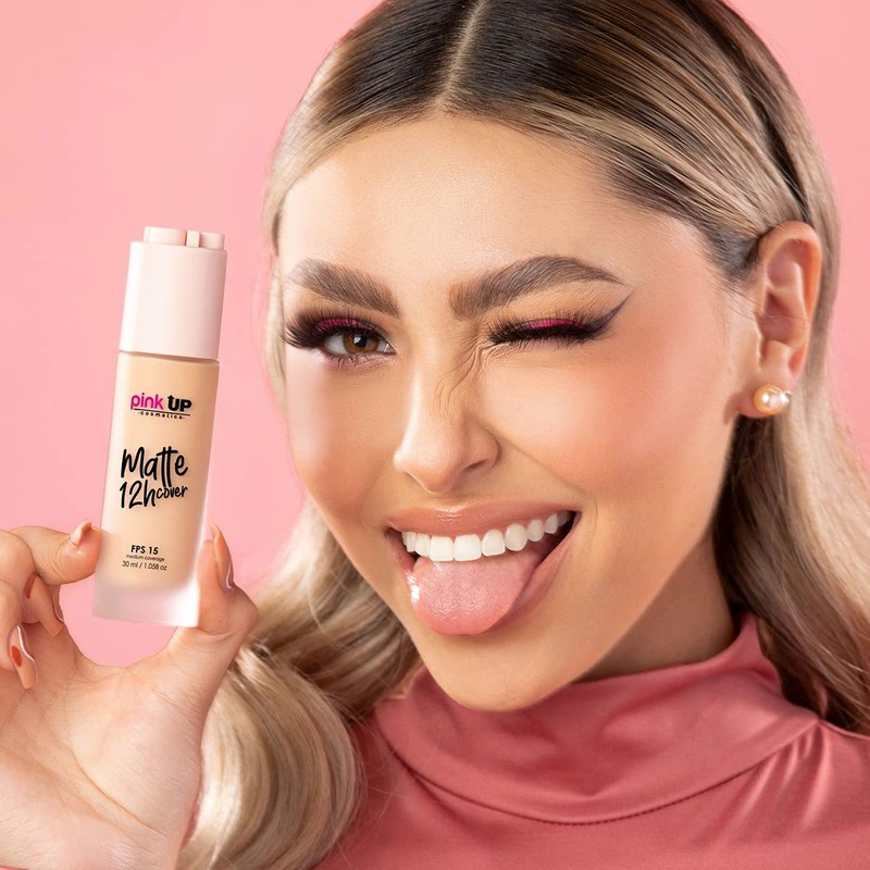 PINK UP, Matte cover, Maquillaje Líquido, De Larga Duración, Acabado