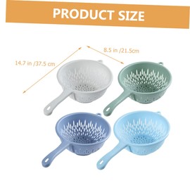 SOLUSTRE Plastic Colander Strainer Handle 4pcs Kitchen Utensils for Fruit Washing and Vegetable Cleaning