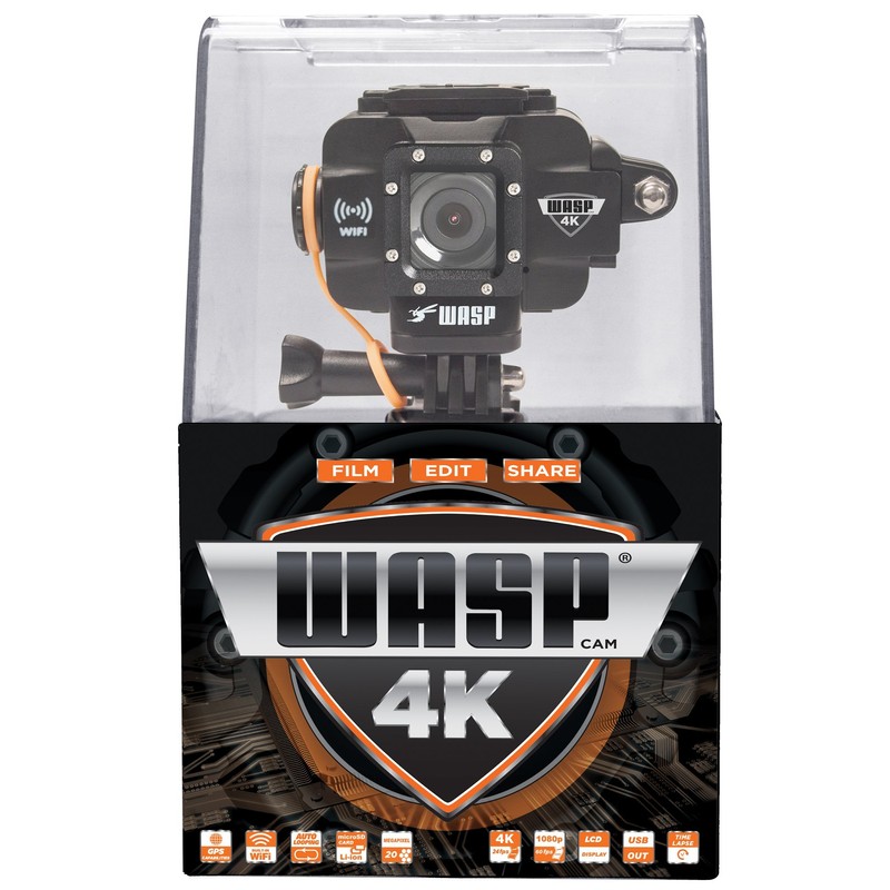 WASP 9907 4K Action-Sports Camera, Black