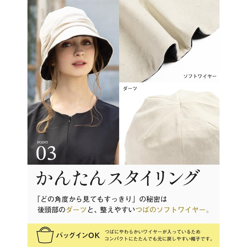 LOUN Sea Women's Hat, Large Size, Wide Brim, Cooling Sensation,