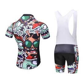 Men's Bike Clothing Set Cycling Jerseys Road Bicycle Shirts Kit + Bib Shorts Quick-Dry Full Zipper Riding Clothes
