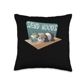 Send Noods Panda Funny Innuendo Ramen Noodle Food Ramen Thai Throw Pillow