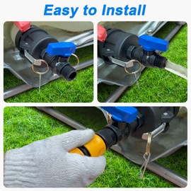 275-330 Gallon IBC Tote Hose Adapter, 2" Camlock Adapter, 2 "Fine, and 2" Coarse Thread,3/4" GHT PVC Faucet Garden Hose Connector