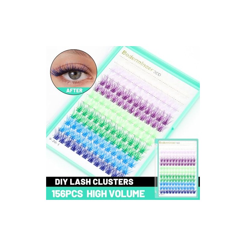 Bodermincer Extensiones de pestaas en grupos, 10-12-14-16 mm Mix14-16-18 mm