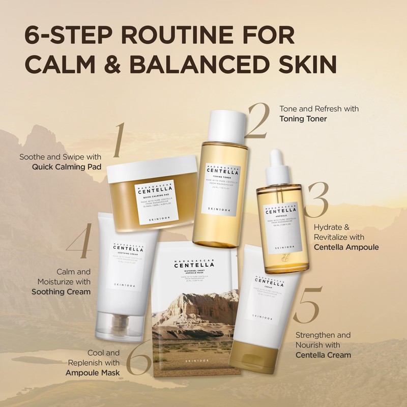 SKIN1004 Centella Quick Calming Pad, 70 Pads, Korean Face Toner