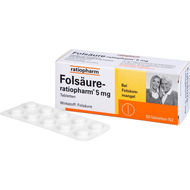 Folic Acid Ratiopharm 5 mg Tablets Pack of 50