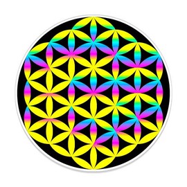 Flower of Life Colorful - 12" Vinyl Sticker Waterproof Decal