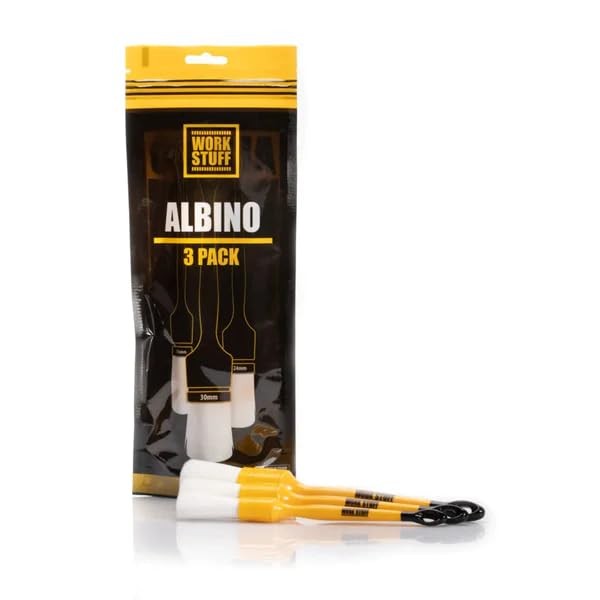 WORKSTUFF Detailing Albino Brush Set of 3, 0.6 inch (16