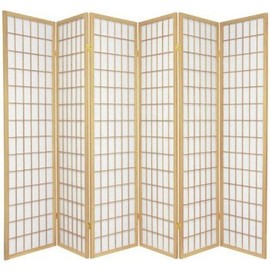 ACME 02277 Naomi 3-Panel Wooden Screen, Cherry Finish (Natural, 6 panel)